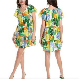 Velvet by Graham & Spencer Maeve Anthropologie Floral V-Neck Dress Size L Large